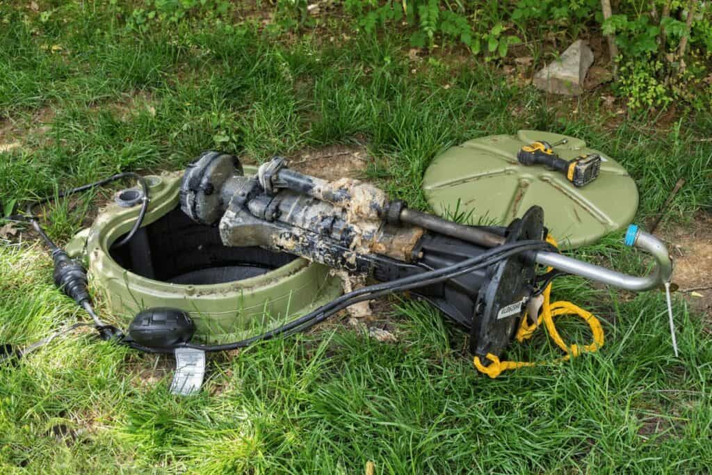 Drain Bros llc repairs a broken sewage pump, showing the need for expert help when sewer lines have problems.