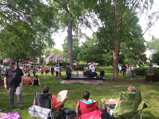 Drain Bros llc experts talk with neighbors at a park event about new drainage systems and answer community questions.